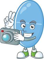 Blue capsule Cartoon character vector