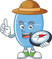 Blue capsule Cartoon character vector