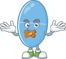 Blue capsule Cartoon character vector