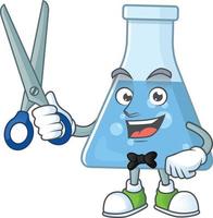 Blue chemical bottle Cartoon character vector