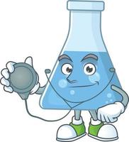 Blue chemical bottle Cartoon character vector