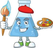 Blue chemical bottle Cartoon character vector