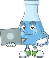 Blue chemical bottle Cartoon character vector