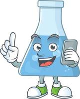 Blue chemical bottle Cartoon character vector