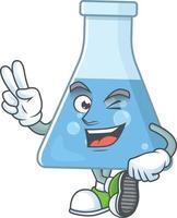 Blue chemical bottle Cartoon character vector