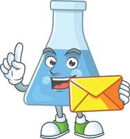 Blue chemical bottle Cartoon character vector