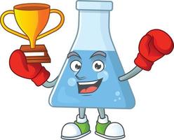 Blue chemical bottle Cartoon character vector