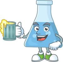 Blue chemical bottle Cartoon character vector