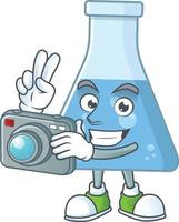 Blue chemical bottle Cartoon character vector