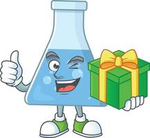 Blue chemical bottle Cartoon character vector