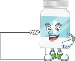 Supplement bottle Cartoon character vector