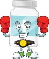 Supplement bottle Cartoon character vector