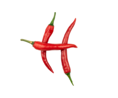 Chili peppers form the letter of H isolated png