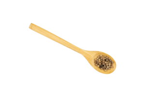 Pepper seeds in a wooden spoon isolated png