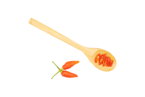 Chili in a wooden spoon isolated png