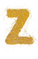 brief z in schitteren van goud deeltje geïsoleerd png