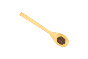 en polvo té en un de madera cuchara aislado png