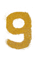 lettera 9 nel luccichio di oro particella isolato png