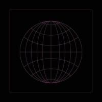 globe symbol in square frame vector