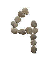 Number 4 in stone isolated png