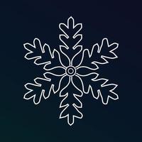 a line of white ice crystal snowflakes on a dark blue background. Symbol of winter vector