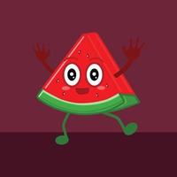 A cute watermelon character with a variety of expressions. Summer fruit. Watermelon character illustration vector