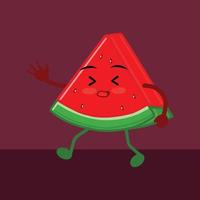 A cute watermelon character with a variety of expressions. Summer fruit. Watermelon character illustration vector