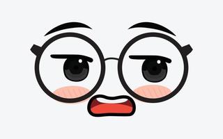 Vector of cute facial expressions by using glasses