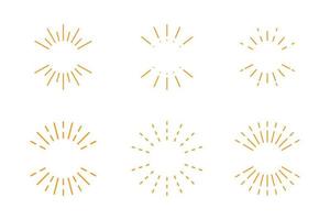 Golden light rays outline for copy space text vector