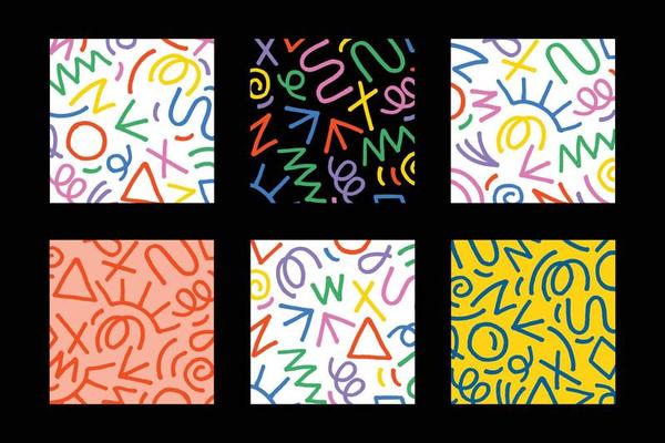Set of doodle art hand drawn element