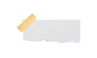 blank note paper with tape isolated png