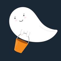 Cute and funny ghost. Halloween. All Saints' Day. Cute character. Fright. vector object