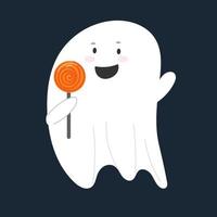 Cute and funny ghost. Halloween. All Saints' Day. Cute character. Fright. vector object
