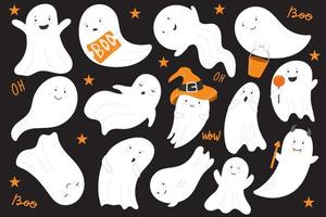 Cute and funny ghost. Halloween. All Saints' Day. Cute character. Fright. vector object