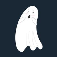 Cute and funny ghost. Halloween. All Saints' Day. Cute character. Fright. vector object