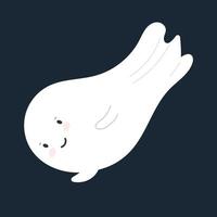 Cute and funny ghost. Halloween. All Saints' Day. Cute character. Fright. vector object