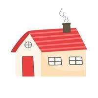 Cartoon winter house. Icon in modern style. On a white background. vector