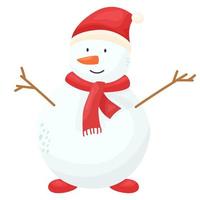 Cartoon snowman. Icon in modern style. On a white background. vector