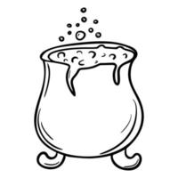 Magic cauldron icon hand drawn vector