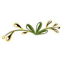 Hand drawn doodle branch with leaves isolated on white background. vector