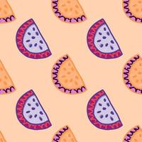 Seamless pattern with watermelon slices. Cute fruit backdrop vector