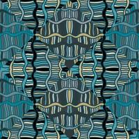 Seamless pattern with abstract wavy lines. Tribal mosaic tile. Textile rapport. vector