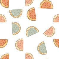 Seamless pattern with watermelon slices. Cute fruit backdrop vector