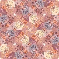 Decorative mosaic elements seamless pattern. Abstract geometric ornamental wallpaper. vector