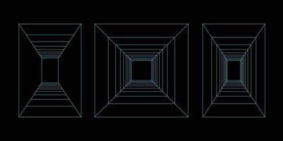 Rectangle line art design element vector