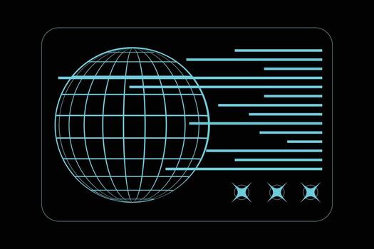 world map and globe with frame vector