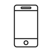 teléfono inteligente icono vector ilustración diseño con línea estilo negro y blanco