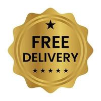 free delivery badge, seal, sticker, stamp, tag vector icon for shopping discount promotion