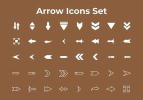 Arrow icons set vector, left arrow, down arrow, forward, left, up fly vector