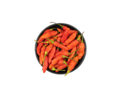 Chili in a small bowl isolated. kitchen spice design elements png